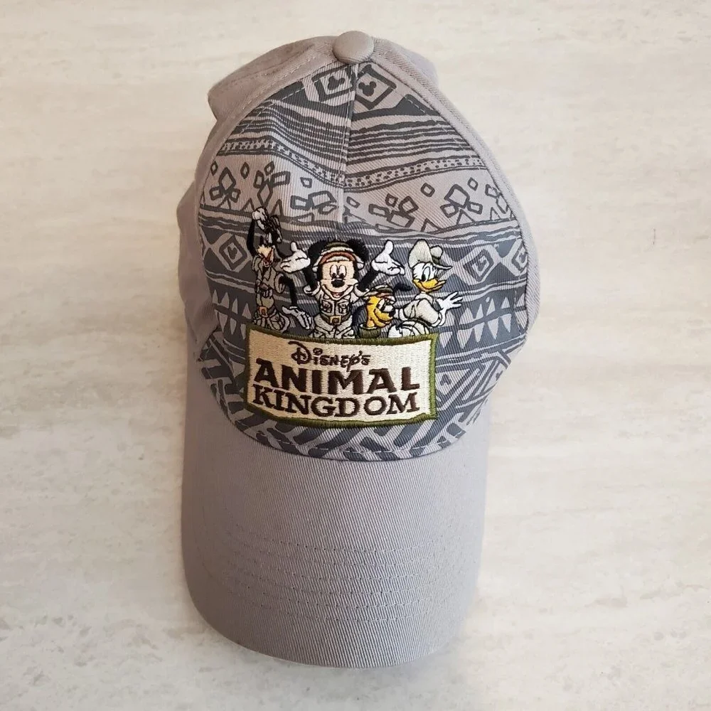 Disney Animal‎ Kingdom Hat Baseball Cap Gray Size Youth Mickey Mouse Hook & Loop
